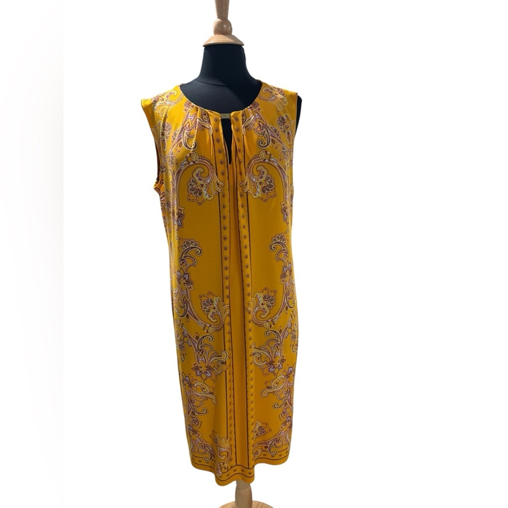 Liz Claiborne Yellow Paisley Sleeveless Lightweight Dress-size XL